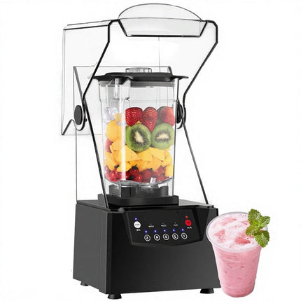 Commercial Electric Blender 2200W with Stainless Steel Jar and Push Button Controls for Smoothies and Juicing