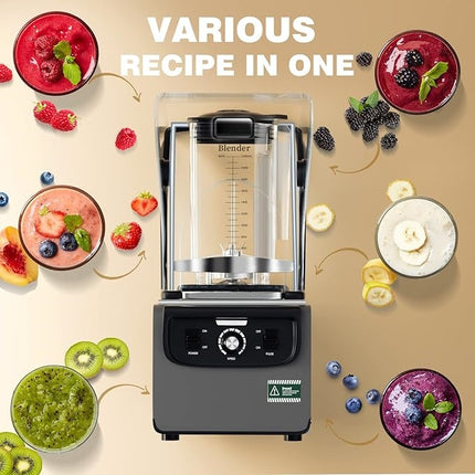 Heavy Duty Commercial Blender 2.2L with Variable Speed Dial and 6-Blade Ice Crushing System