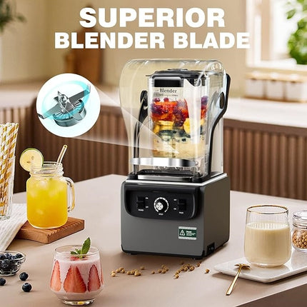 Heavy Duty Commercial Blender 2.2L with Variable Speed Dial and 6-Blade Ice Crushing System