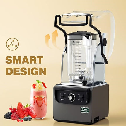 Heavy Duty Commercial Blender 2.2L with Variable Speed Dial and 6-Blade Ice Crushing System