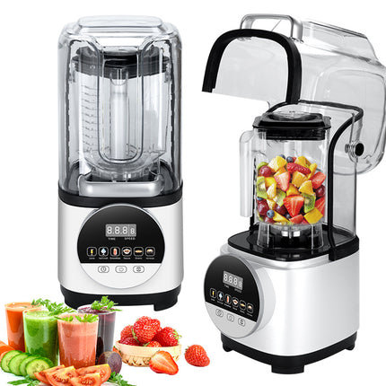1600W Commercial Smoothie Blender with Touch Panel, Soundproof Shield and Ice Crushing Function