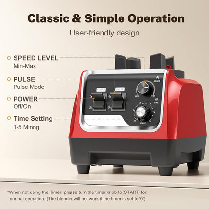 1800W Countertop Blender 70 oz 6-Blade System Smoothie and Frozen Drink Maker