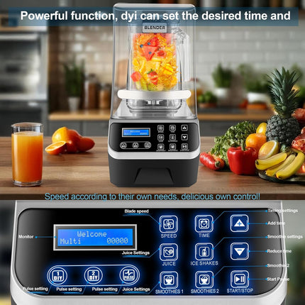 Heavy Duty 2200W Blender 1.5L Multifunction Adjustable Speed Smoothie Maker