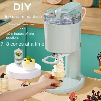 Compact 1L Home Ice Cream Maker Automatic Stainless Steel Mini Fruit Dessert Machine 20W