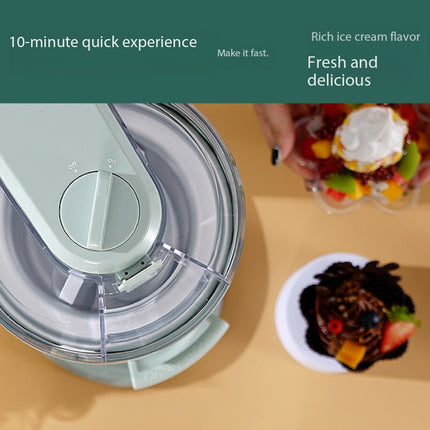 Compact 1L Home Ice Cream Maker Automatic Stainless Steel Mini Fruit Dessert Machine 20W