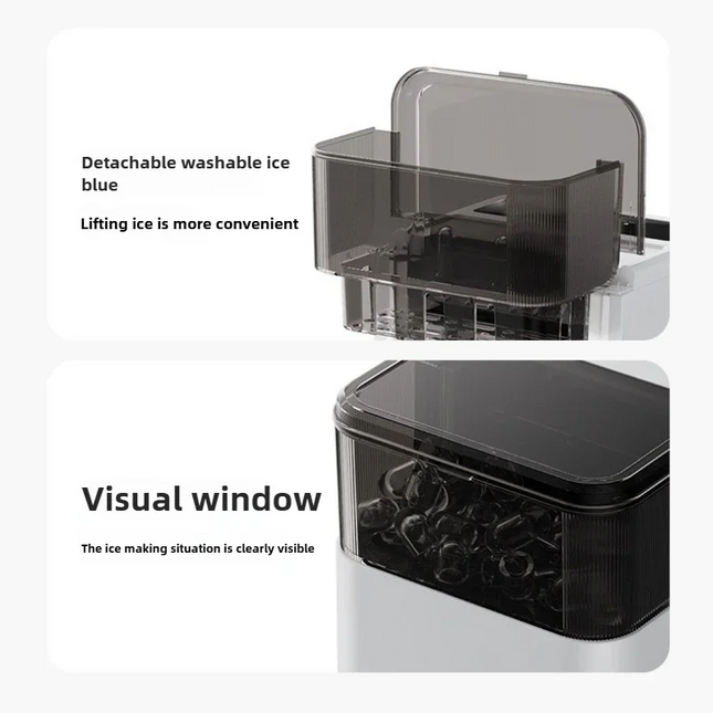Compact Automatic Countertop Ice Maker 0.5L Tank Bullet Ice Portable Daily Use