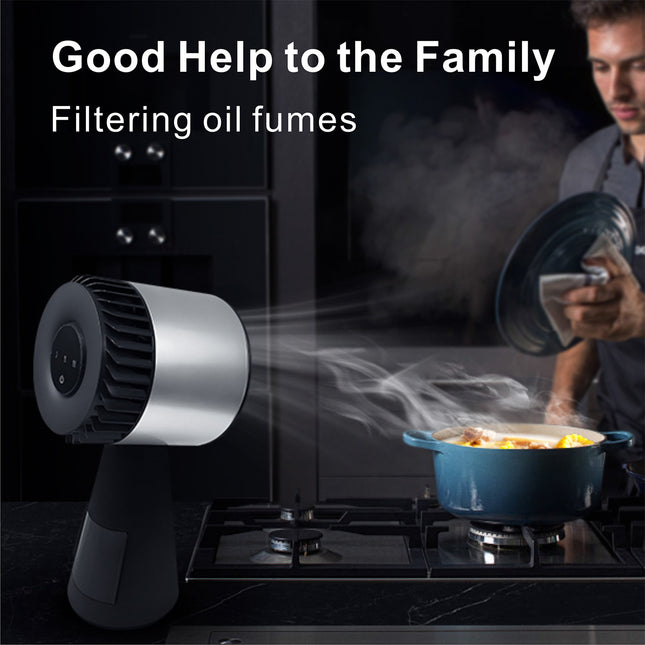 Compact Desktop Range Hood 300–500 CFM Airflow Touch Control Kitchen Vent Hood 24W