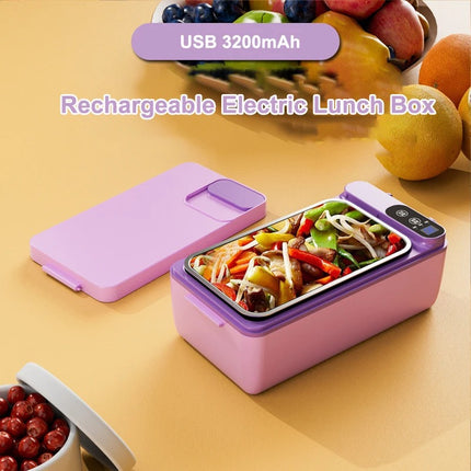 USB Rechargeable Portable Lunch Box Heater 1L with Removable Stainless Steel Container