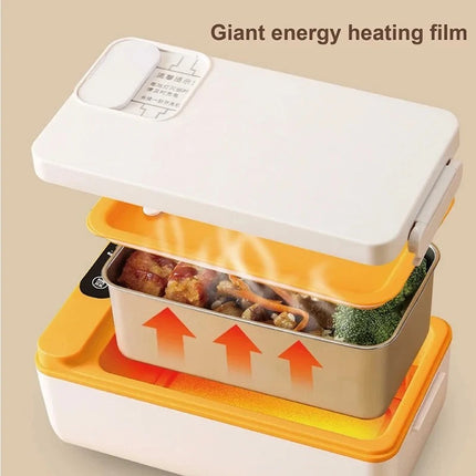 USB Rechargeable Portable Lunch Box Heater 1L with Removable Stainless Steel Container