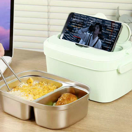 Portable Cordless Lunch Warmer Box 1.5L USB Rechargeable Food Heating Container for Car Office Travel