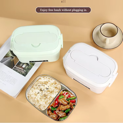 Portable Cordless Lunch Warmer Box 1.5L USB Rechargeable Food Heating Container for Car Office Travel