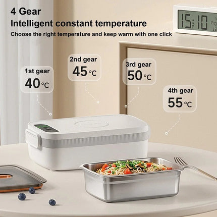 Cordless Electric Lunch Box 1L Food Heating Container with USB Charging and Buckle Lid