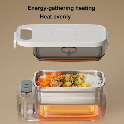 Cordless Electric Lunch Box 1L Food Heating Container with USB Charging and Buckle Lid
