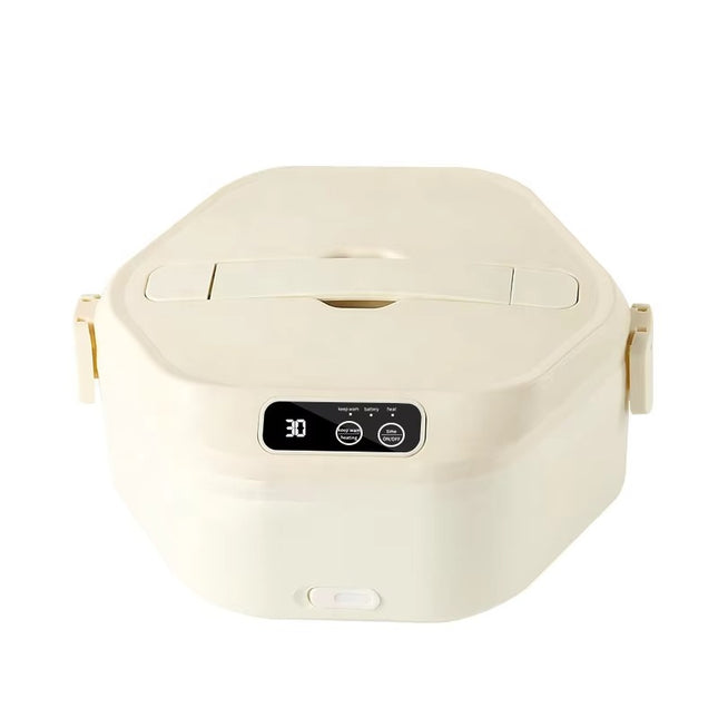 Portable Electric Heated Lunch Box with 16000mAh Rechargeable Battery, 1L Capacity and Smart Timer