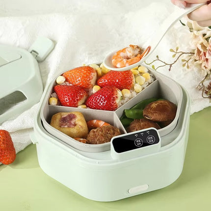Portable Electric Heated Lunch Box with 16000mAh Rechargeable Battery, 1L Capacity and Smart Timer