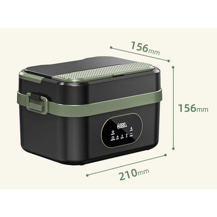 Rechargeable Electric Lunch Box with Stainless Steel Container and LED Display for Travel & Outdoor Use