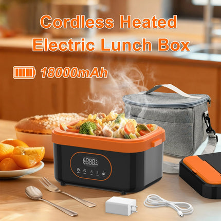 Rechargeable Electric Lunch Box 1.5L Portable Food Warmer with Scheduled Heating