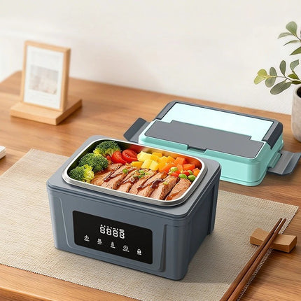 Portable Electric Heated Lunch Box 1.2L–2L Rechargeable Wireless Food Warmer with LED Display
