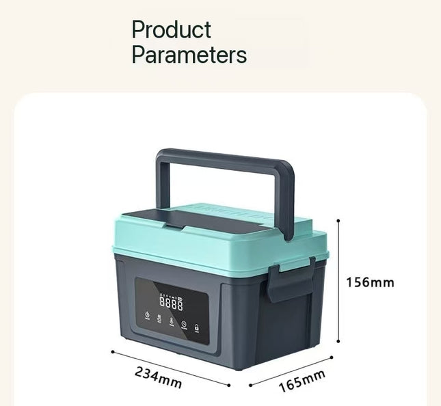Portable Electric Heated Lunch Box 1.2L–2L Rechargeable Wireless Food Warmer with LED Display