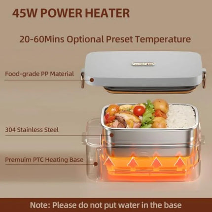 Electric Lunch Box 16000mAh Rechargeable Heated Bento Box 1000ml USB Portable Food Warmer