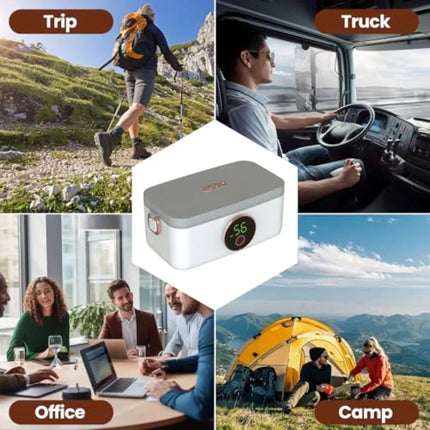 Electric Lunch Box 16000mAh Rechargeable Heated Bento Box 1000ml USB Portable Food Warmer