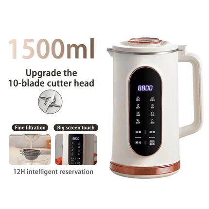 Multi-Function 1.5L Electric Soy Milk Maker Blender Juice Smoothie Machine Stainless Steel 600W