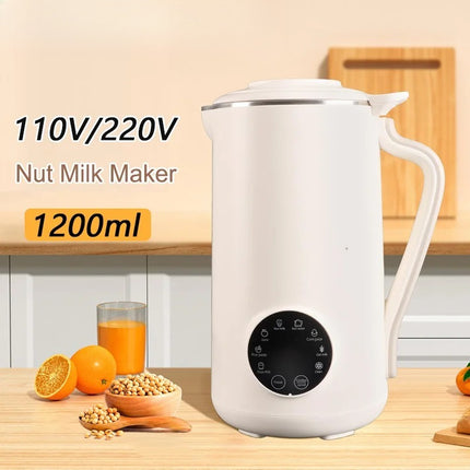 1200ml Stainless Steel Soy Milk Maker Machine Digital Control 600W Kitchen Appliance