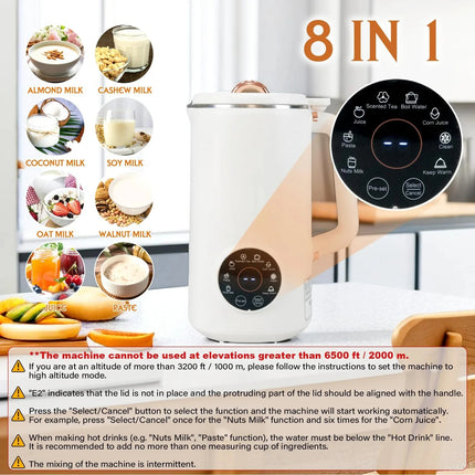 1L Multifunction Electric Breakfast Maker with Soy Milk Function and Food Processing Features