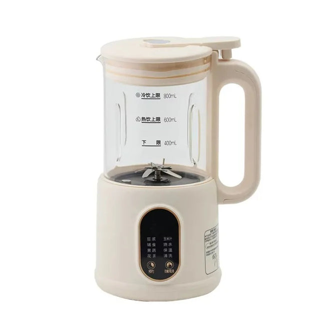 Multifunction Electric Soybean Milk Machine 800ml Glass Blender with Electronic Controls