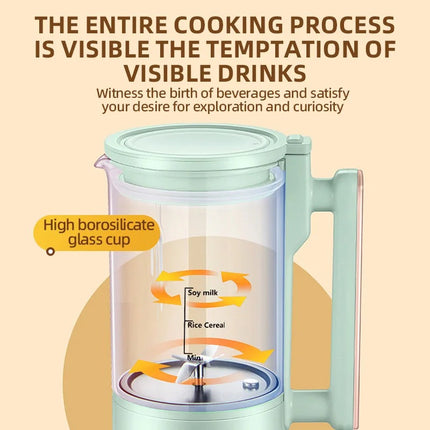 Portable Soy Milk Maker and Blender 600ml Electric Multi-Function Food Processor