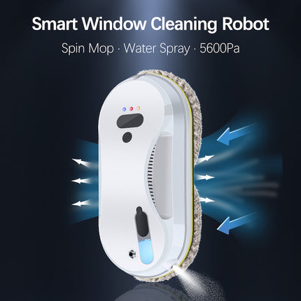 Smart Glass Cleaning Robot with App Control, Water Spray System and Safety Rope
