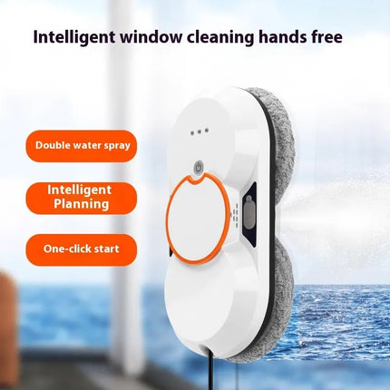 Smart Cordless Window Cleaning Robot with Remote Control and Dual Water Tank System