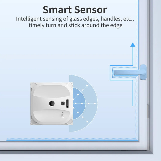 Smart Window Cleaning Robot with Double Spray System App Control 80W Glass Cleaning Device
