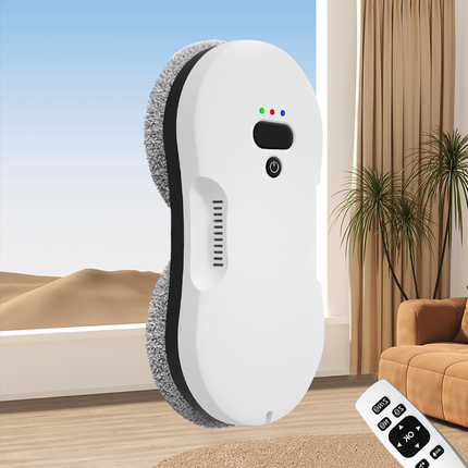 Compact Smart Glass Cleaning Robot with Dual Cleaning Modes and Protection Tether