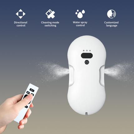 Compact Smart Glass Cleaning Robot with Dual Cleaning Modes and Protection Tether