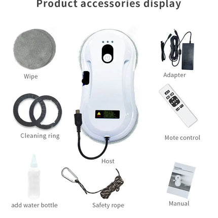 Circular Design Window Cleaning Robot 80W Automatic Glass Cleaner with Remote Control