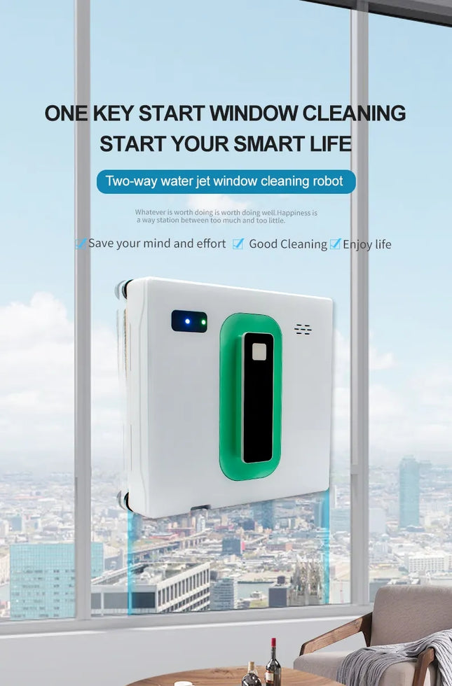 Intelligent Household Window Cleaning Robot, 80W with Dual Spray System