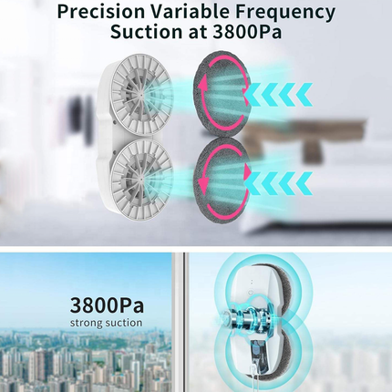 Smart Cordless Window Cleaning Robot with Remote Control and Ultrasonic Water Spray