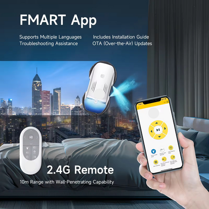 Automatic Window Cleaning Robot for Interior and Exterior Glass with Dual Spray and Voice Prompts