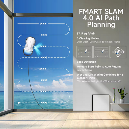 Automatic Window Cleaning Robot for Interior and Exterior Glass with Dual Spray and Voice Prompts