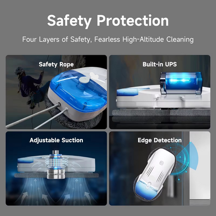 Automatic Window Cleaning Robot for Interior and Exterior Glass with Dual Spray and Voice Prompts