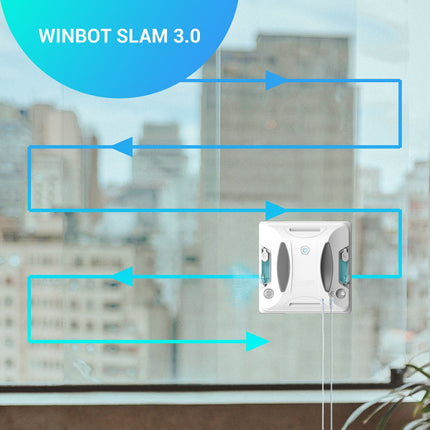 Cordless Window Cleaning Robot Cleaner 3800Pa Suction Smart Gyro Navigation Dual Water Spray
