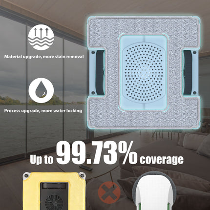 Cordless Window Cleaning Robot Cleaner 3800Pa Suction Smart Gyro Navigation Dual Water Spray