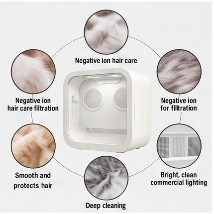 Portable Pet Drying Machine with Multi-Mode Wind Control and Overheat Protection