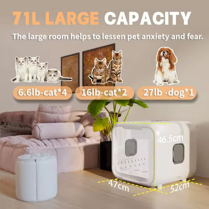 Smart Pet Drying Cabinet with Adjustable Airflow, Fast Drying System and App Control
