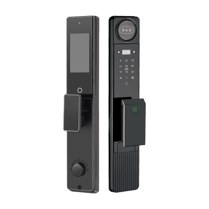 Dual Battery Dual Camera Face Recognition Smart Door Lock WiFi App Front Door CNC Aluminum 20+ Languages