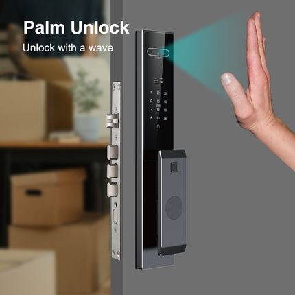 Dual Battery Dual Camera Face Recognition Smart Door Lock WiFi App Front Door CNC Aluminum 20+ Languages