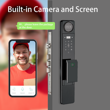 Dual Battery Dual Camera Face Recognition Smart Door Lock WiFi App Front Door CNC Aluminum 20+ Languages