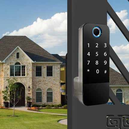Smart Outdoor Fingerprint & Password Door Lock with App Control, Waterproof Keyless Entry System