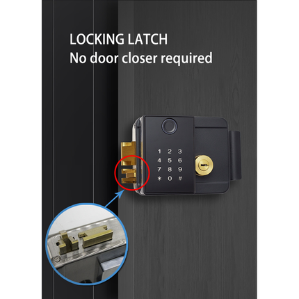 Smart Outdoor Fingerprint & Password Door Lock with App Control, Waterproof Keyless Entry System